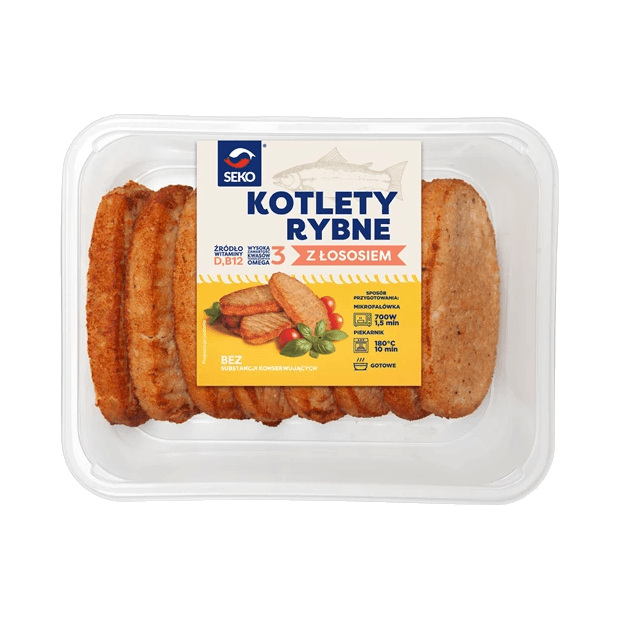 SEKO KOTLETY Z ŁOSOSIEM 350