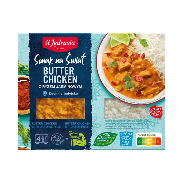 U JĘDRUSIA BUTTER CHICKEN Z RYŻ.JAŚM