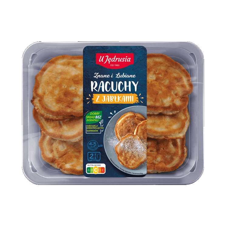 U JĘDRUSIA RACUCHY Z JABŁKAMI 320G